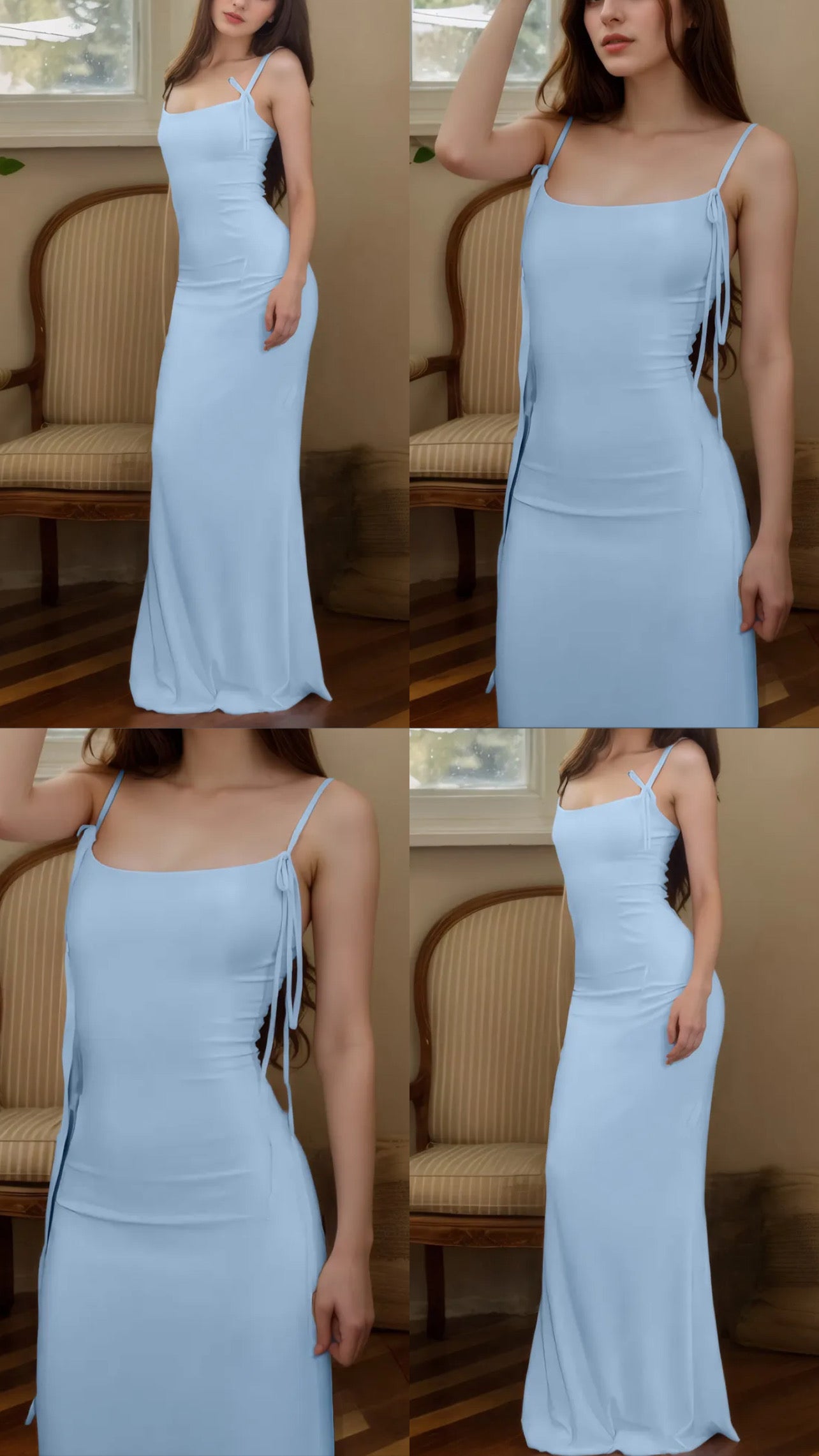 Drawstring maxi dress
