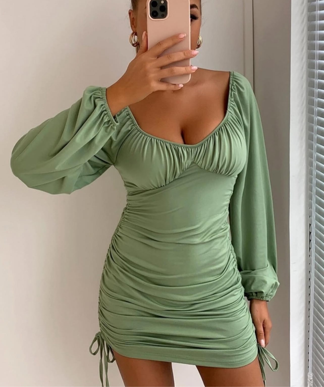 green bodycon dress