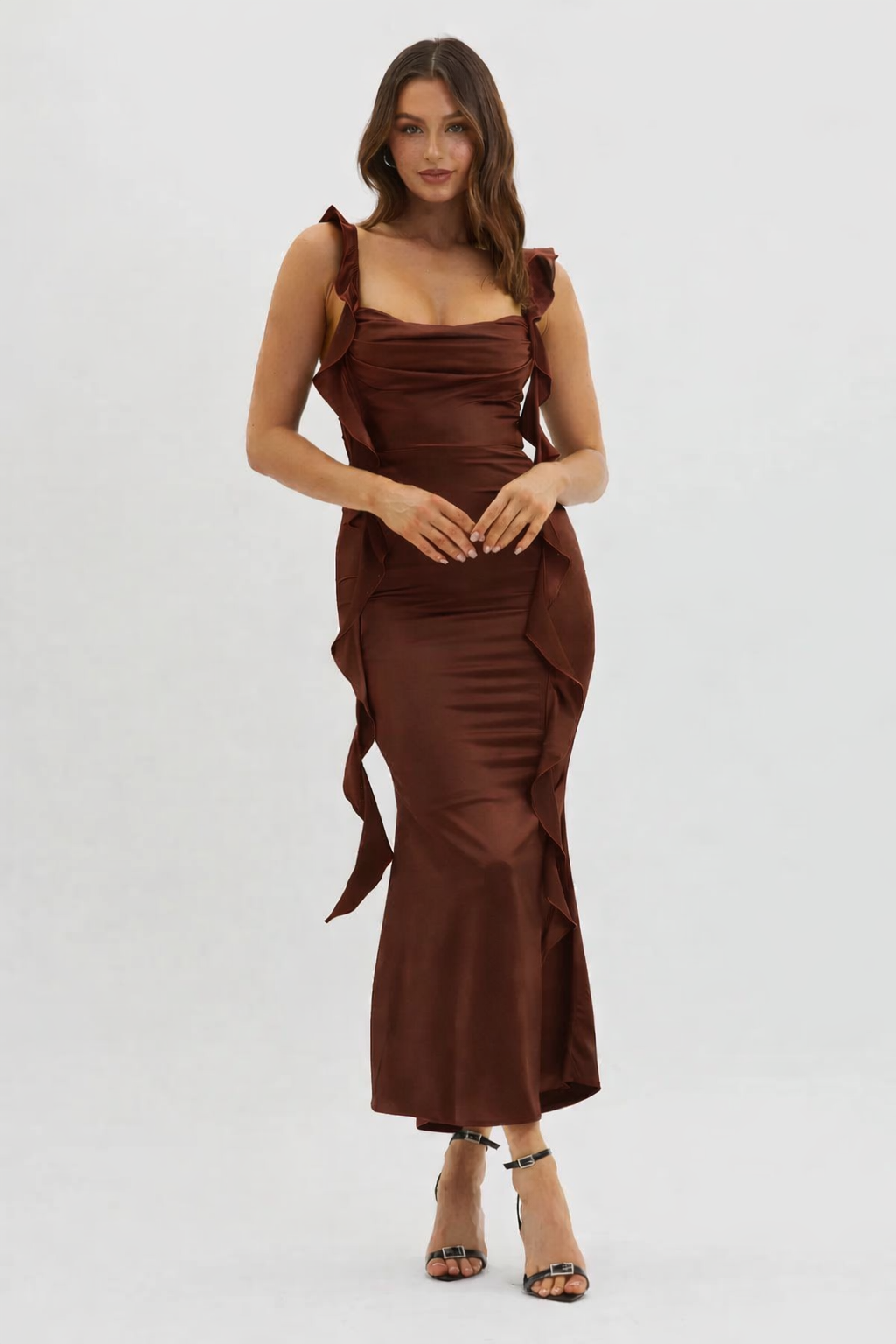 Brown bodycon dress
