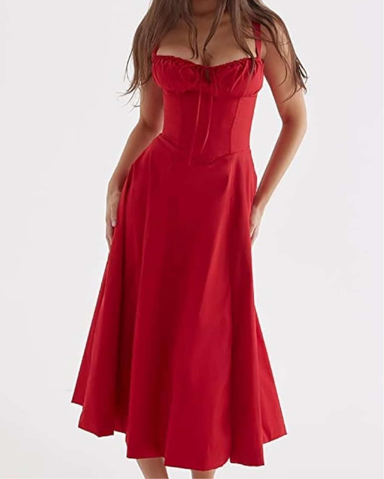 Red corset dress