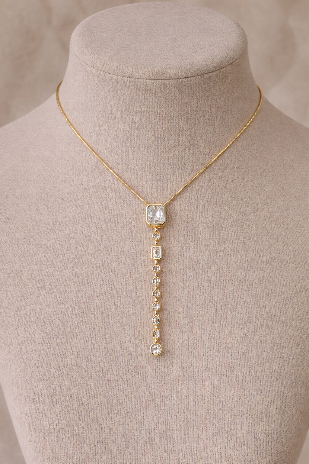 Long crystal necklace