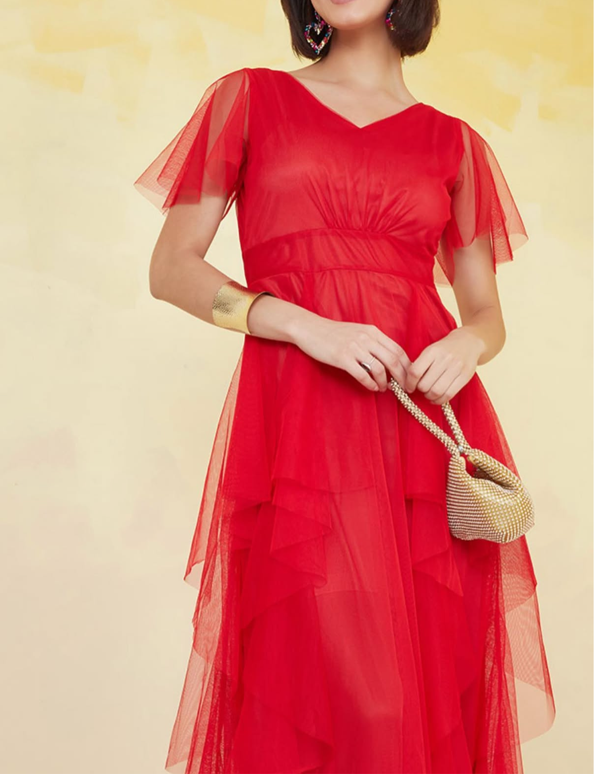 Flared red dress