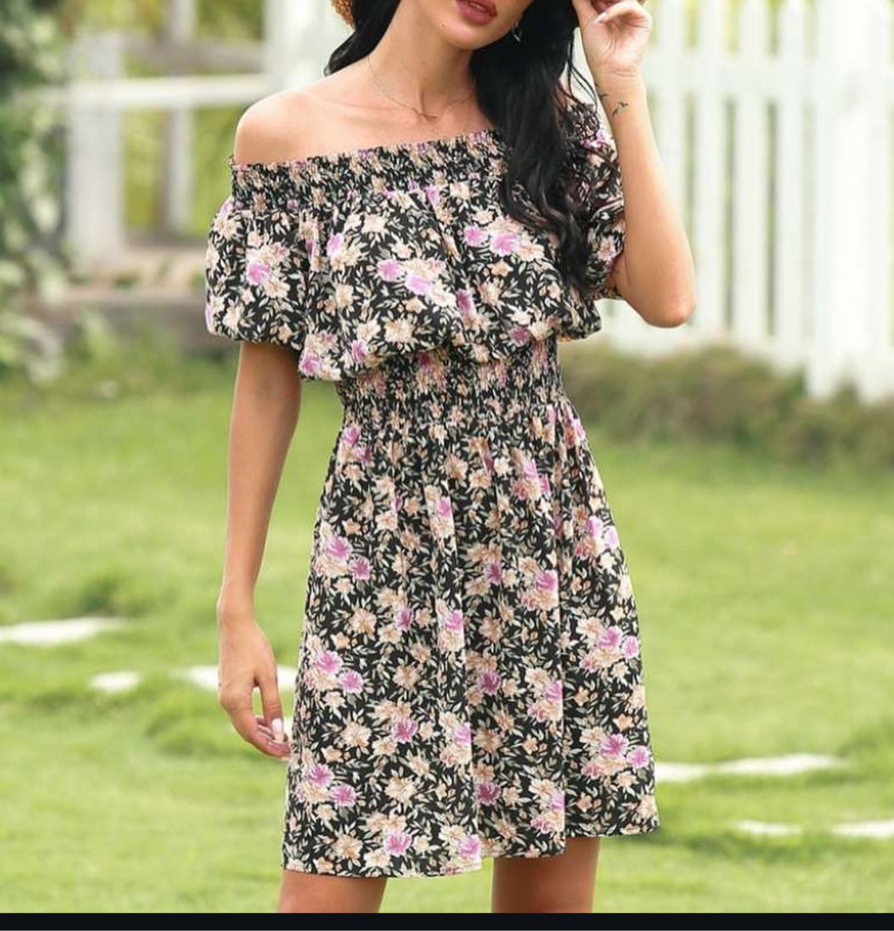 Floral black dress