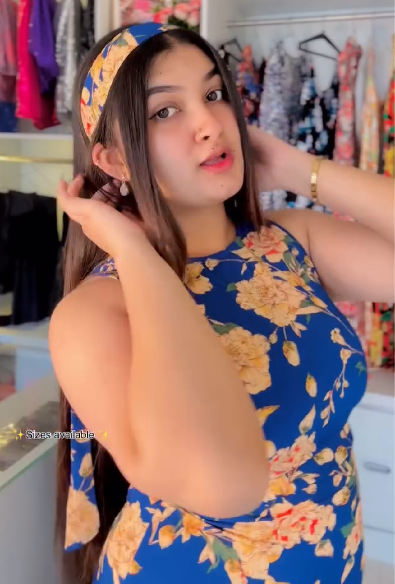 Blue floral dress