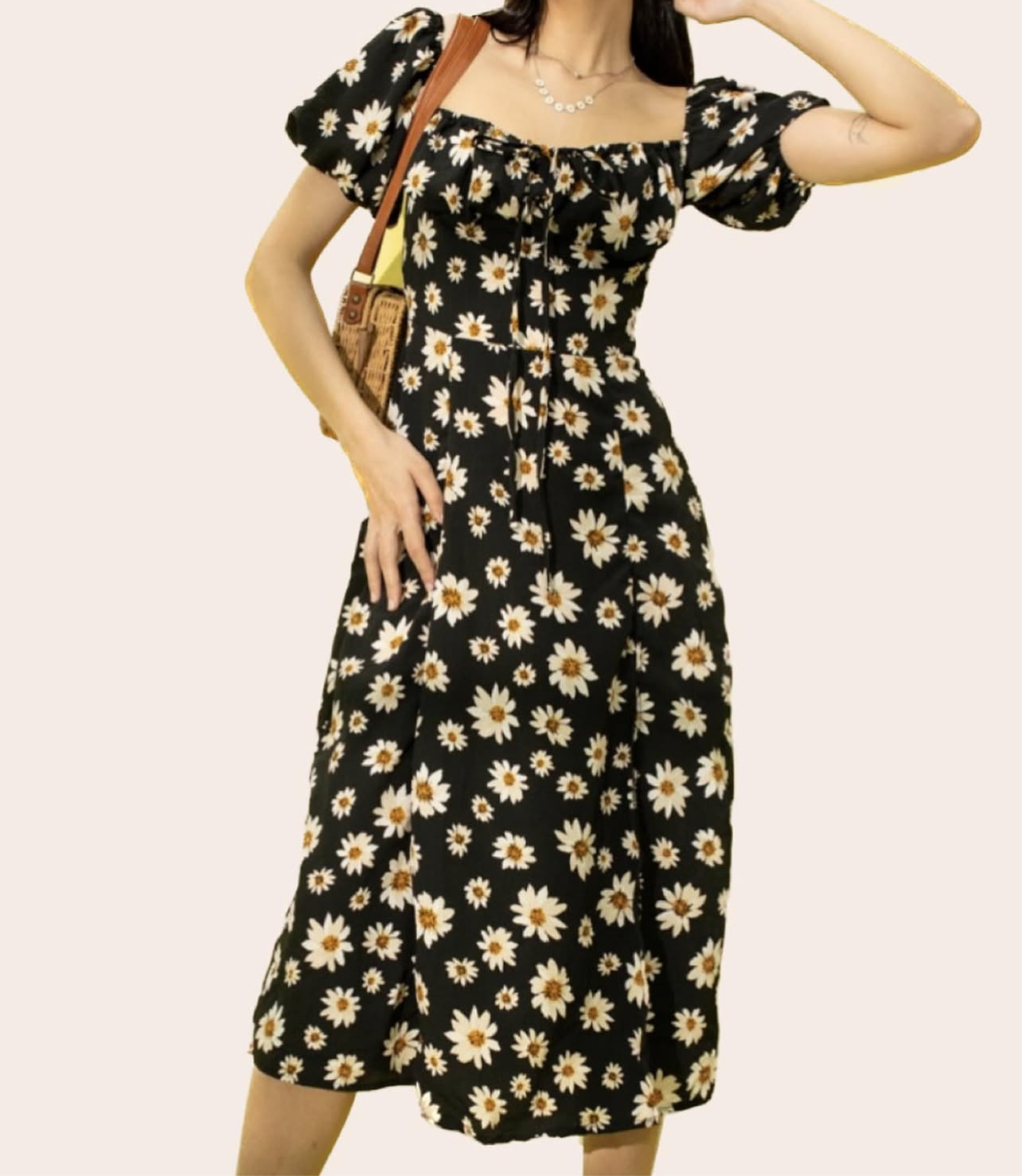 Floral black dress