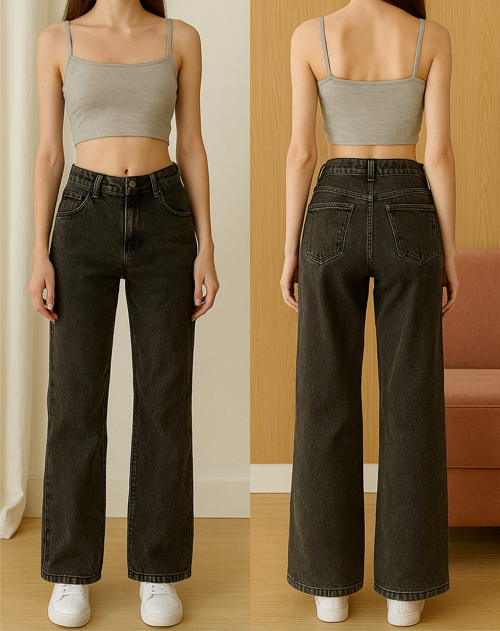 High rise Grey jeans