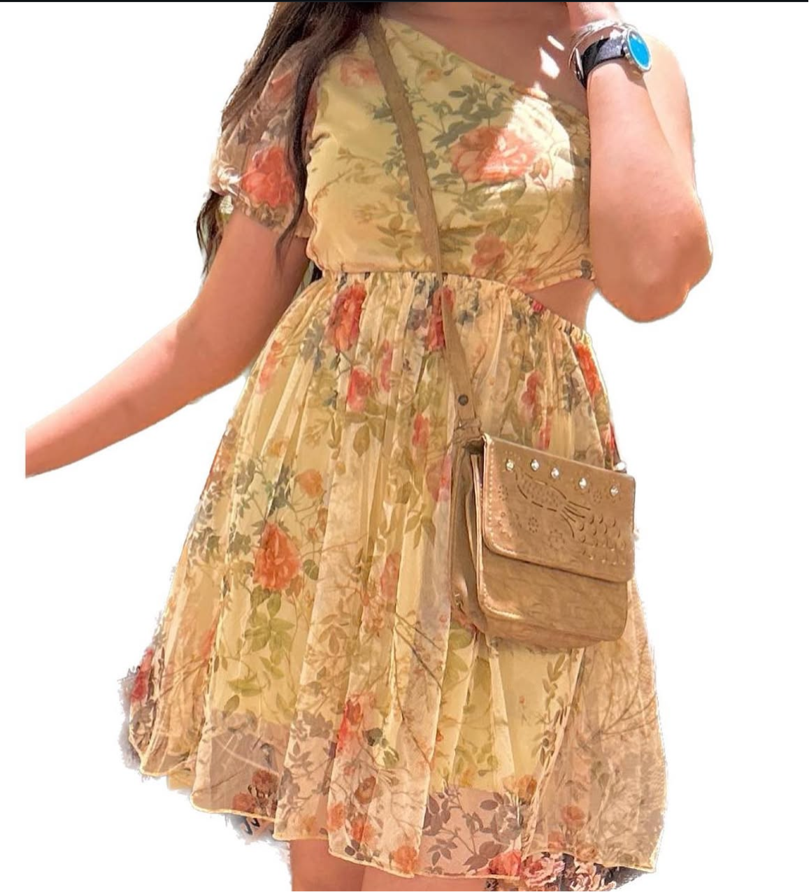 Floral yellow dress