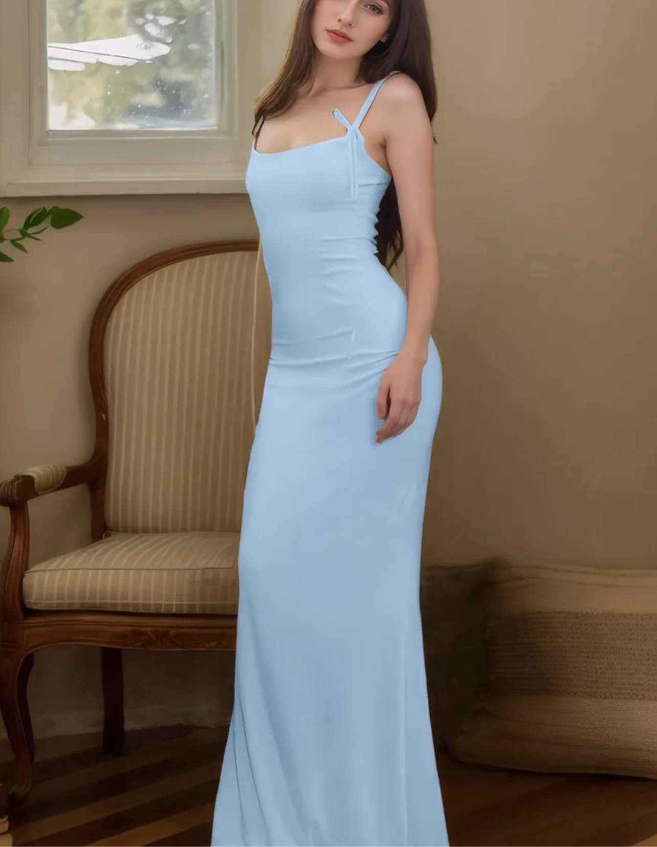 Drawstring maxi dress