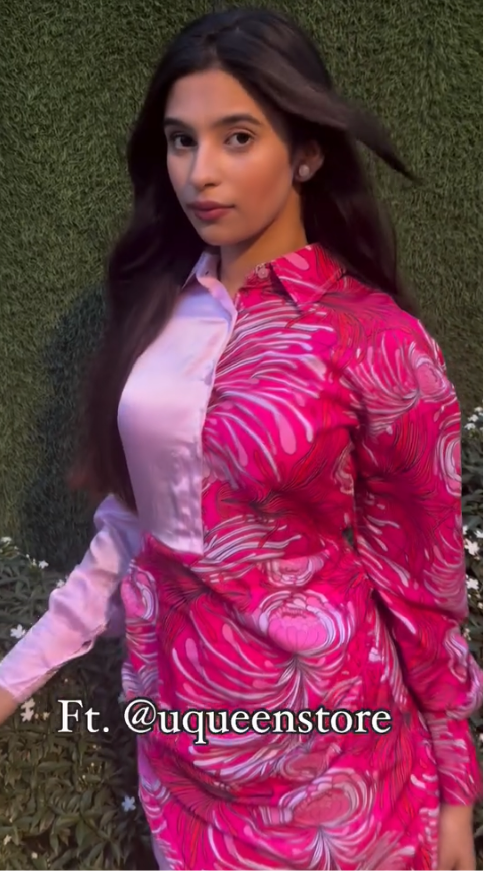 Pink shirt dress