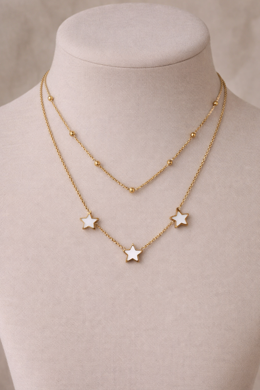 Star double chain necklace