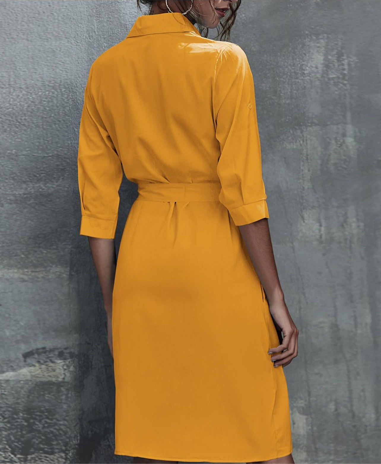 Yellow shirt dress