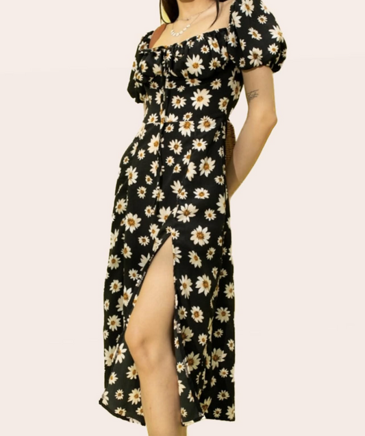 Floral black dress