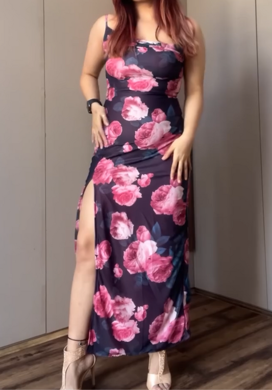 Rose bodycon dress