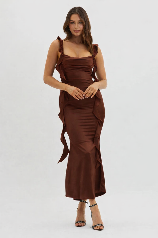 Brown bodycon dress
