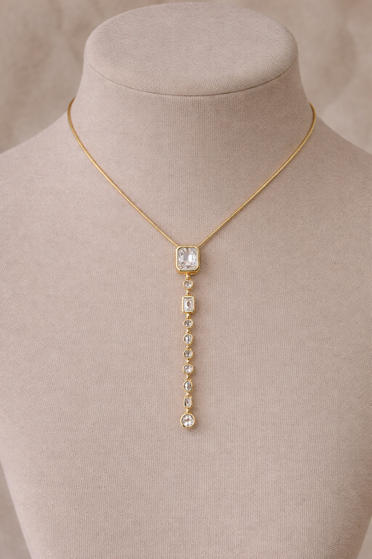 Long crystal necklace