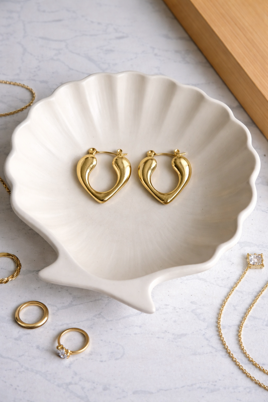 Smooth heart chunky hoops