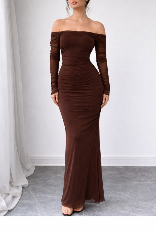 Brown bodycon dress