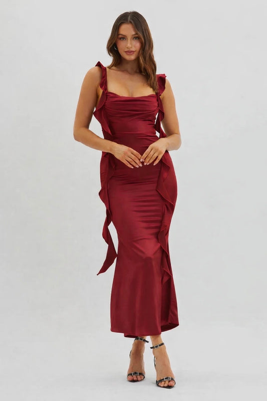 Maroon bodycon dress