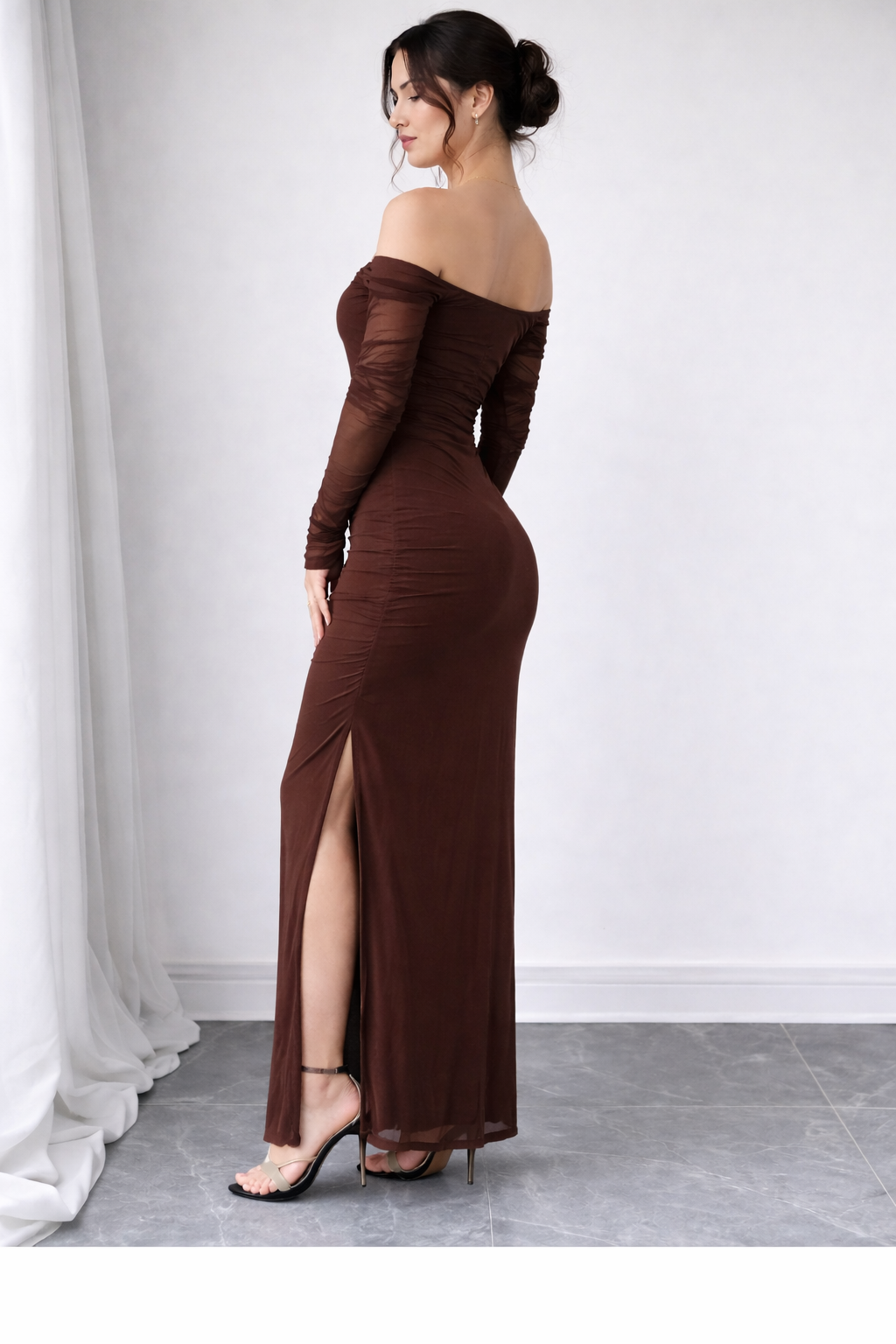 Brown bodycon dress