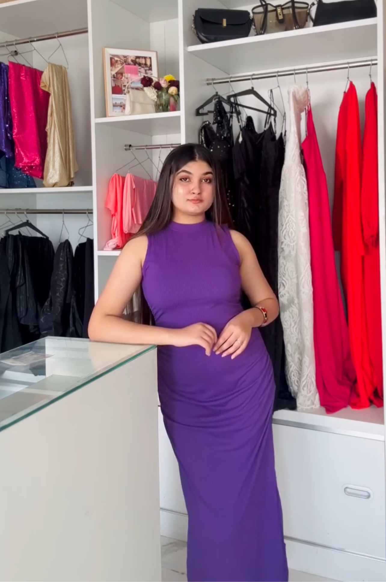 Purple maxi dress