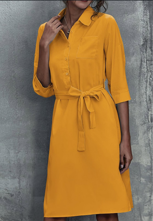 Yellow shirt dress