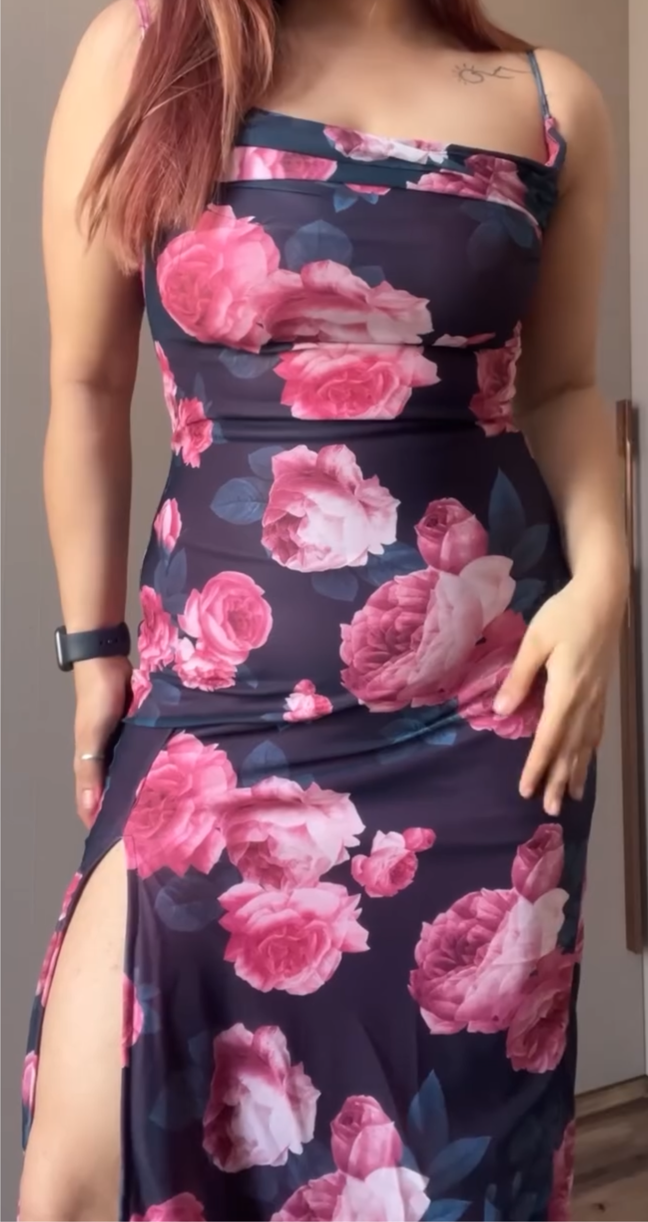 Rose bodycon dress
