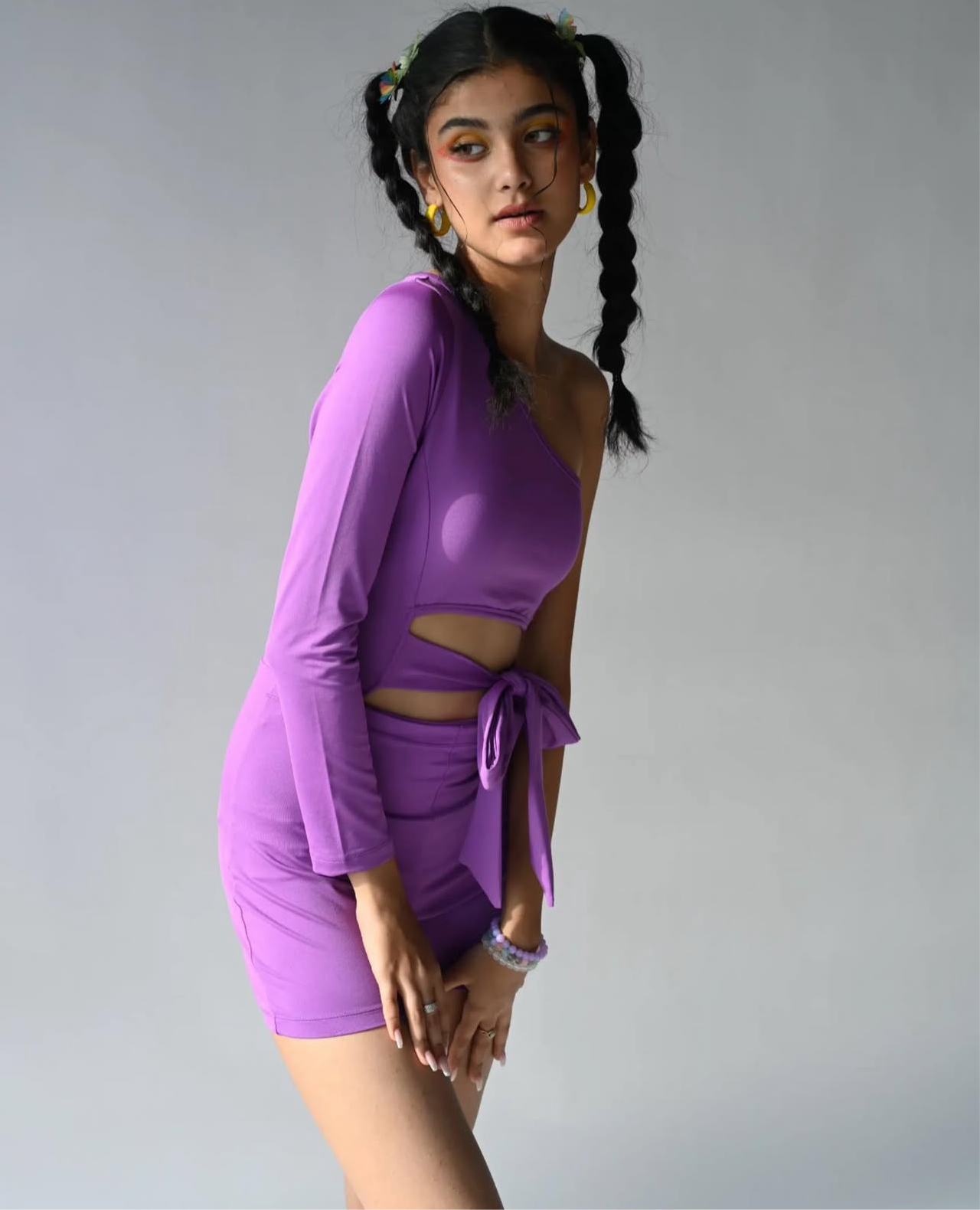 Purple jump suit