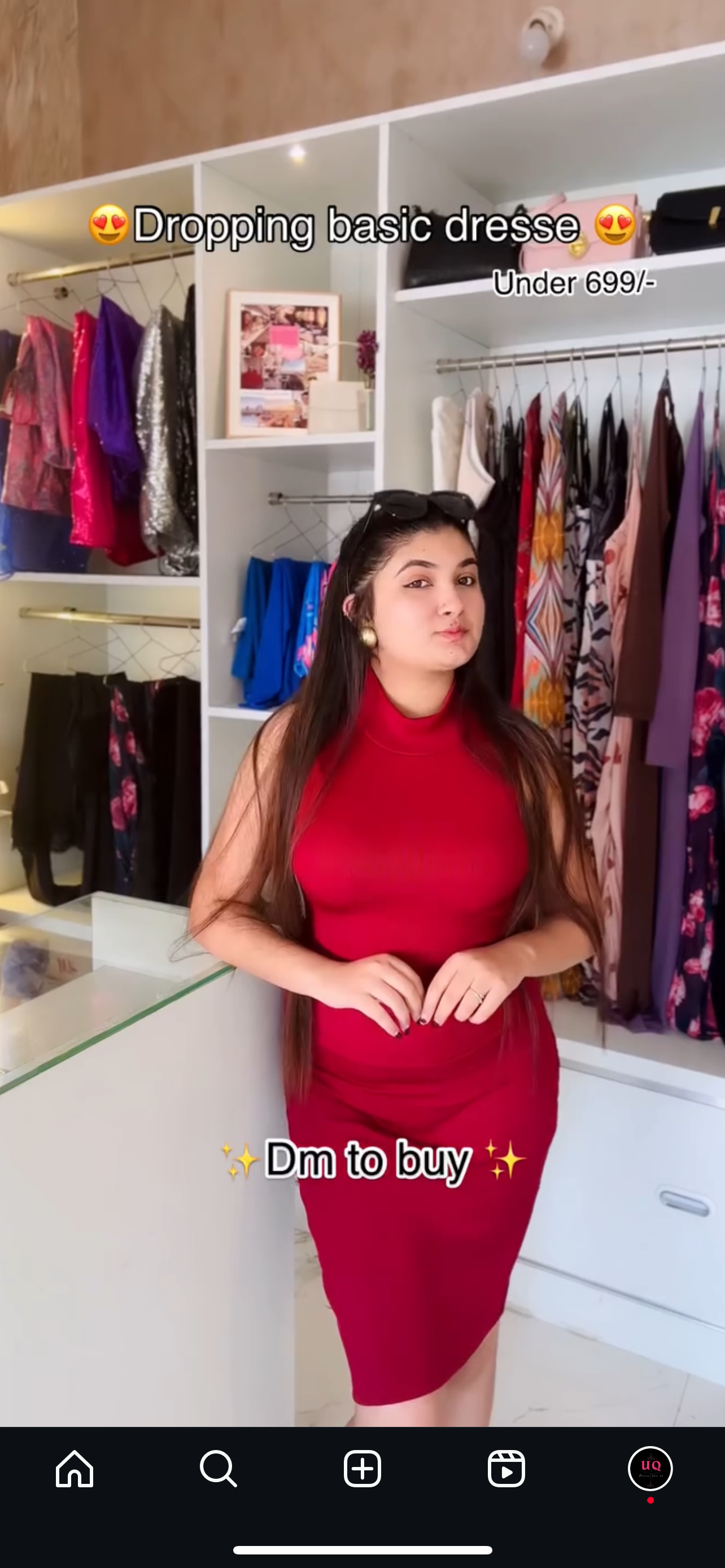 Maroon high neck dress