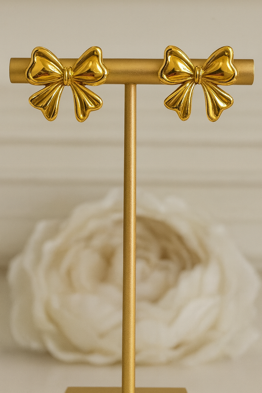 Bow statement earrings