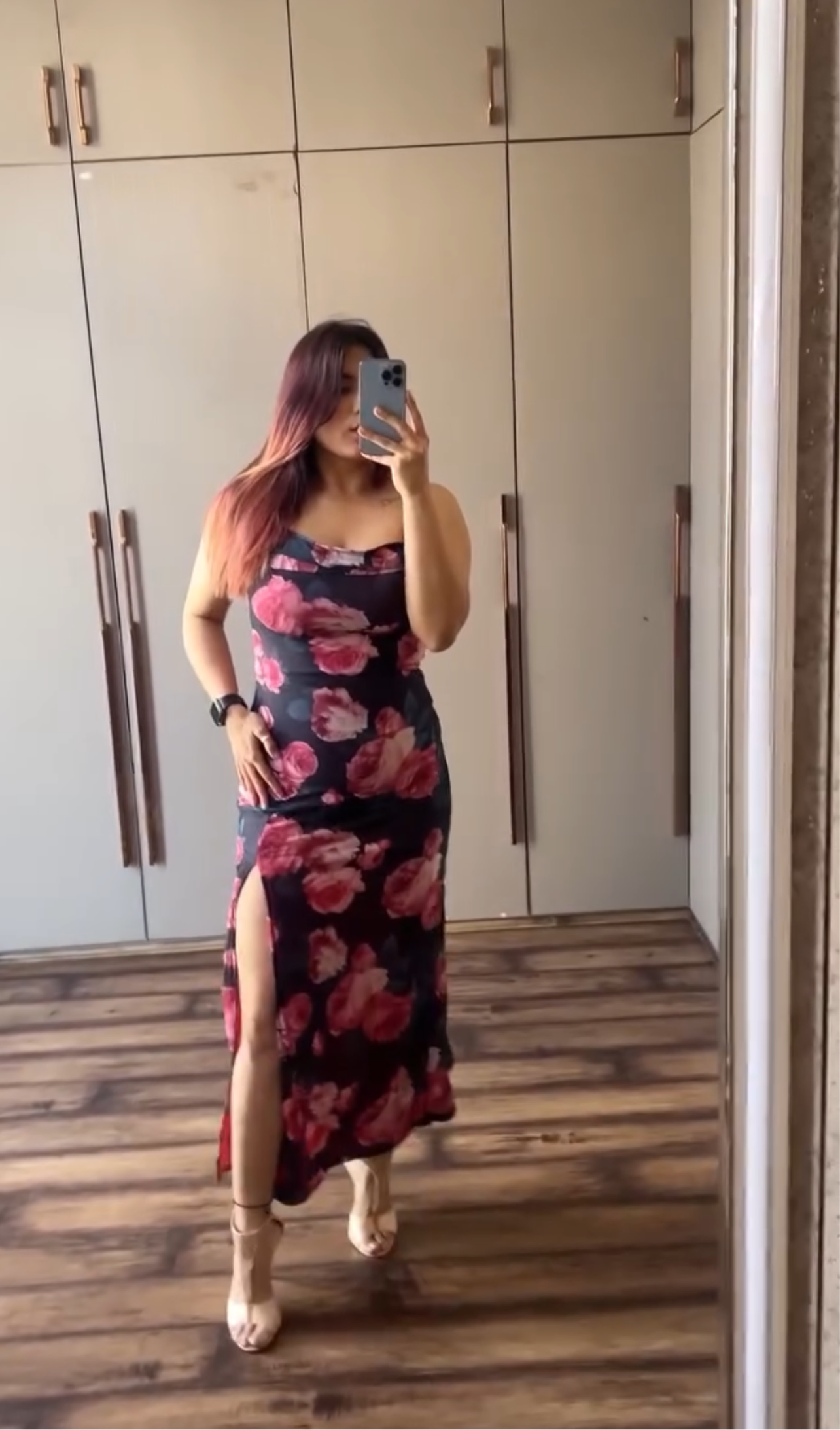 Rose bodycon dress