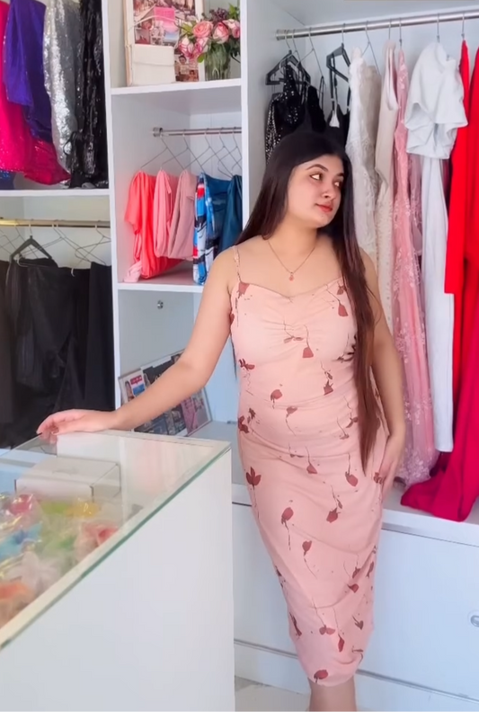 Peach floral dress
