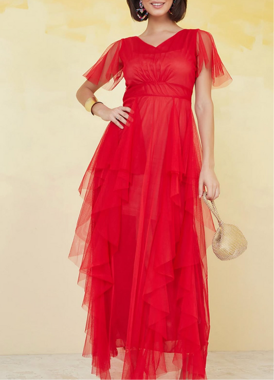 Flared red dress