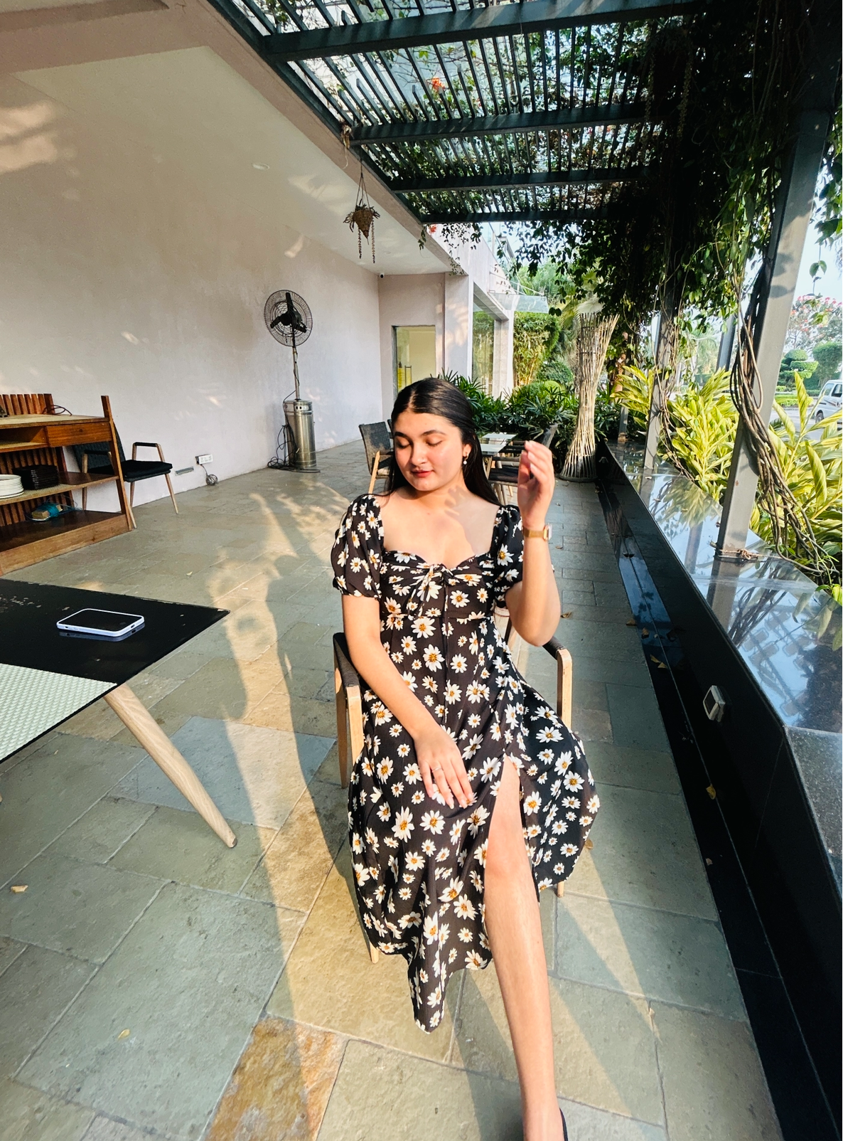 Floral black dress