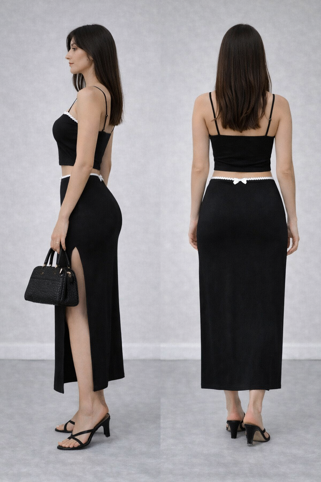 Black skirt top co ords