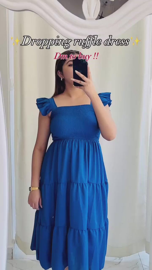 Ruffle sleeve dress